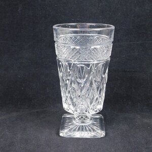 Imperial Glass Cape Cod Clear Iced Tea Footed Tumbler Square Bottom Vintage